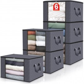 Fab totes Clothes Storage, Foldable Blanket Storage Bags, Storage Containers for Organizing Bedroom, Closet, Clothing, Comforter, Organization and Storage with Lids and Handle
