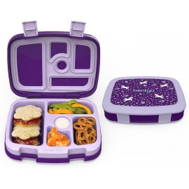 Kids Prints Leak-Proof, 5-Compartment Bento-Style Kids Lunch Box - Ideal Portion Sizes for Ages 3 to 7 - BPA-Free, Dishwasher Safe, Food-Safe Materials