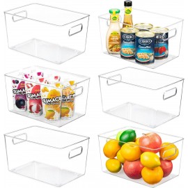 Clear Pantry Storage Organizer Bins, With Handle For Kitchen,Refrigerator