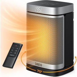 Dreo Space Heaters For Indoor Use, 70°Oscillating Portable Heater With Remote