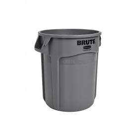 Rubbermaid Commercial Products BRUTE Heavy-Duty Round Trash/Garbage Can, 10-Gallon, Gray, Outdoor Waste Container for Home/Garage/Mall/Office/Stadium/Bathroom