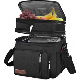 Lunch Bag & Lunch Box for Men Women Double Deck - Leakproof Insulated