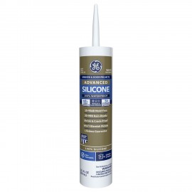 GE Advanced Silicone Caulk for Window & Door - 100% Waterproof Silicone Sealant, 5X Stronger Adhesion, Shrink & Crack Proof - 10 oz Cartridge, Clear, Pack of 1