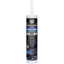 GE Supreme Silicone Caulk for Window & Door - 100% Waterproof Silicone Sealant, 7X Stronger Adhesion, Shrink & Crack Proof - 10 oz Cartridge, Clear, Pack of 1
