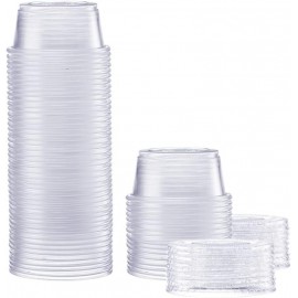 Comfy Package [50 Sets] 2 oz. Plastic Portion Cups With Lids, Souffle Cups, Jello Shot Cups
