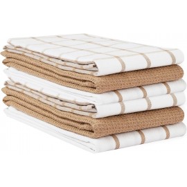 LANE LINEN Kitchen Towels Set - Pack of 6 Cotton Dish Towels for Drying Dishes, 18”x 28”, Kitchen Hand Towels, Tea Towels, Premium Dish Towels for Kitchen, Quick Drying Kitchen Towel Set - Beige
