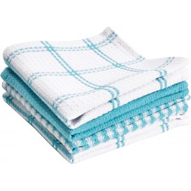 100% Cotton Flat Waffle Dish Cloths for Washing Dishes, 12x13, 4-Pack, Breeze T-fal Textiles