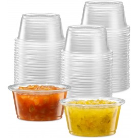 {2 oz - 200 Cups} Clear Diposable Plastic Portion Cups No Lids, Small Mini Containers For Portion Controll, Jello Shots, Meal Prep, Sauce Cups, Slime, Condiments, Medicine, Dressings, Crafts, Disposable Souffle Cups & Much more