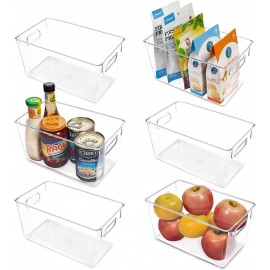 Clear Plastic Pantry Organizer Bins, for Refrigerator, Fridge, Cabinet
