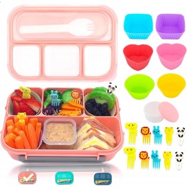 Bento Lunch Box For Kids Adult,4 Compartment Bento Box Containers 
