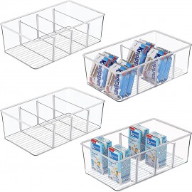 Vtopmart Food Storage Organizer Bins, Clear Plastic Bins For Pantry