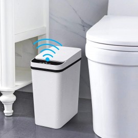 Anborry Bathroom Smart Touchless Trash Can 2.2 Gallon Automatic Motion Sensor Rubbish Can with Lid Electric Narrow Small Garbage Bin for Kitchen, Office, Living Room, Toilet, Bedroom, RV