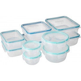 Snapware Total Solution 20-Pc Plastic Food Storage Containers Set with Lids, 8.5-Cup, 5.5-Cup, 4-Cup, 3-Cup, and 1.2-Cup Meal Prep Containers, BPA-Free Lids with Locking Tabs, Mixed Sizes, Clear